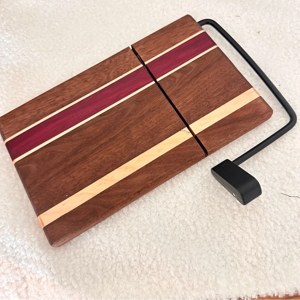 Handmade wood cheese slicing board